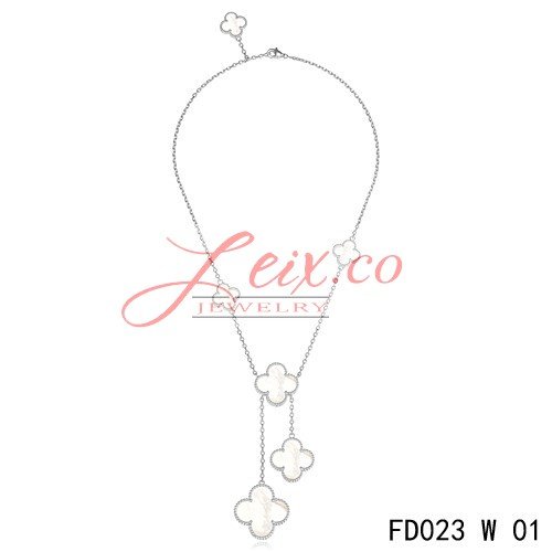 Van Cleef Arpels Magic Alhambra White Mother Of Pearl 6 Motifs Necklace