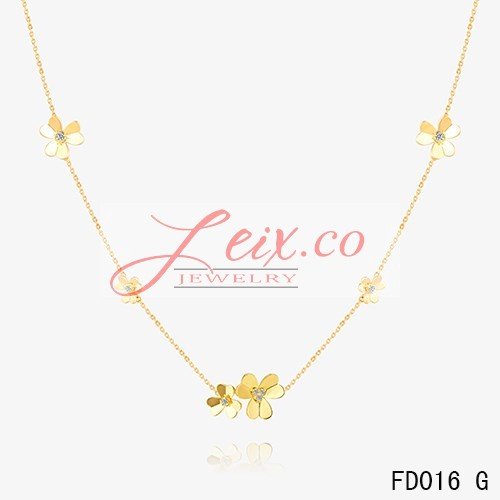 Van Cleef Arpels Yellow Gold Frivole Necklace 9 Flowers